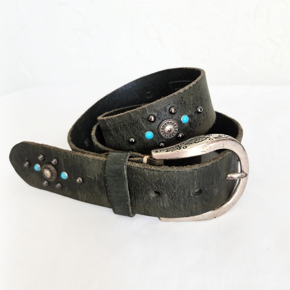 Leather Island Accessories - Leather Island Italian Studded Belt